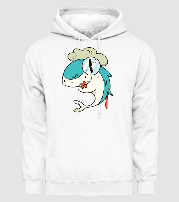 Bunică Rechin model alb pe tricou