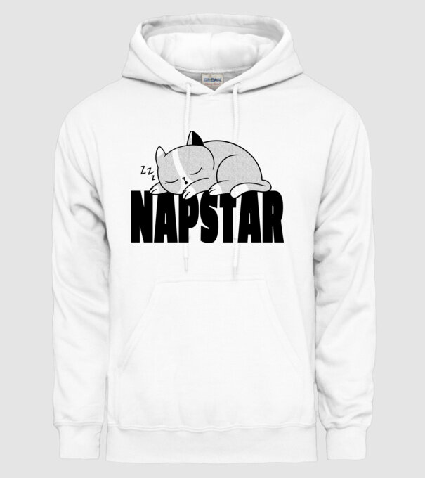Pisică Napstar model alb pe tricou
