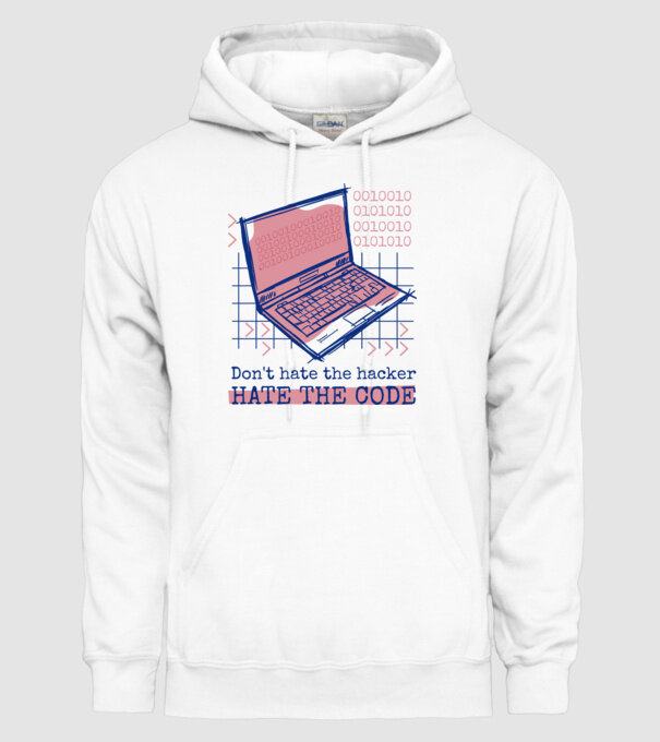 Nu urî hackerul, urăște codul model alb pe tricou