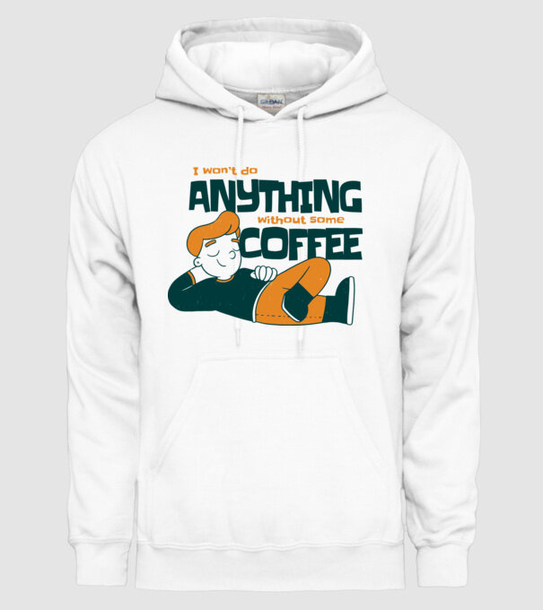 Nu pot fac nimic fără cafea model alb pe tricou