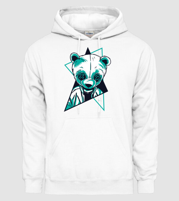 Panda Neon model alb pe tricou