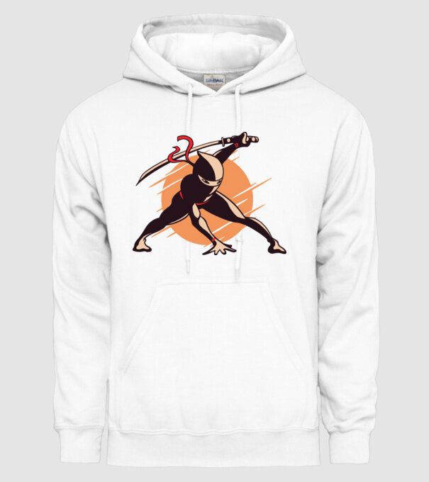 Ninja model alb pe tricou