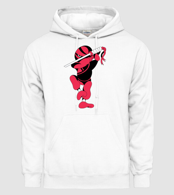Ninja model alb pe tricou
