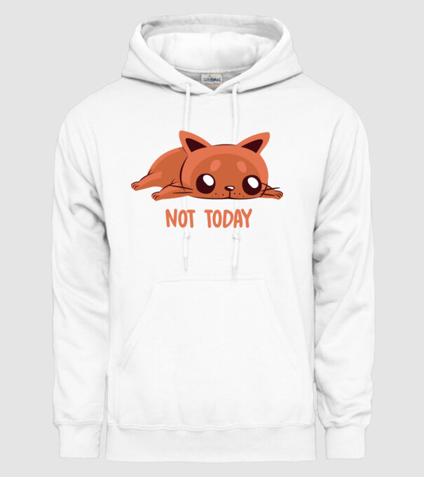 Not today pisică model alb pe tricou