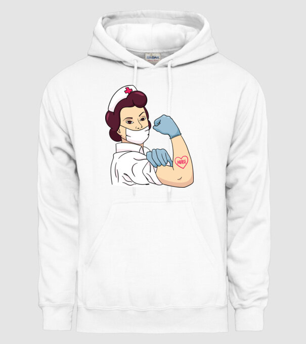 Soră Asistentă model alb pe tricou