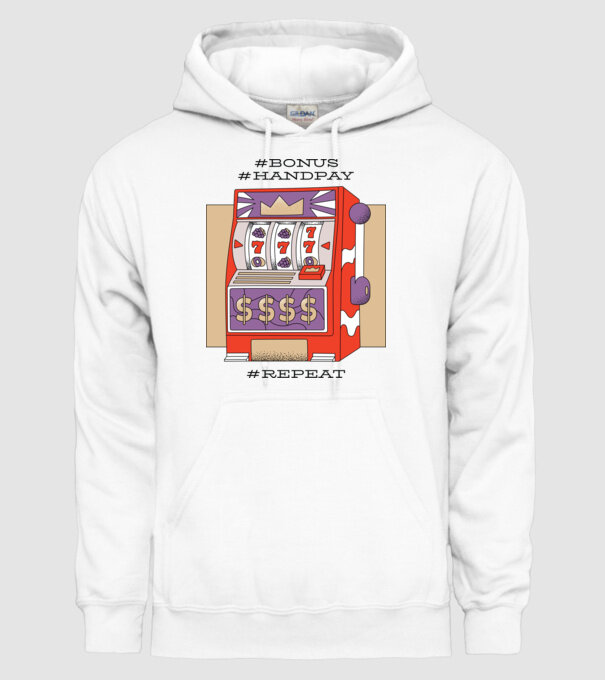 Slot machine model alb pe tricou