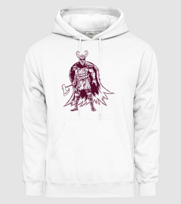 Războinic Odin Viking model alb pe tricou