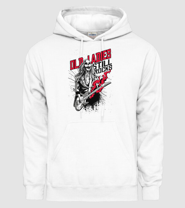 Old Ladies still Rocks model alb pe tricou