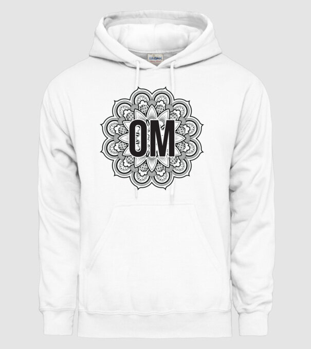 OM Mandala model alb pe tricou