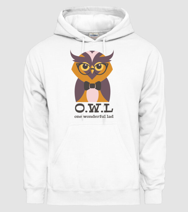 OWL - One wonderful Lad model alb pe tricou