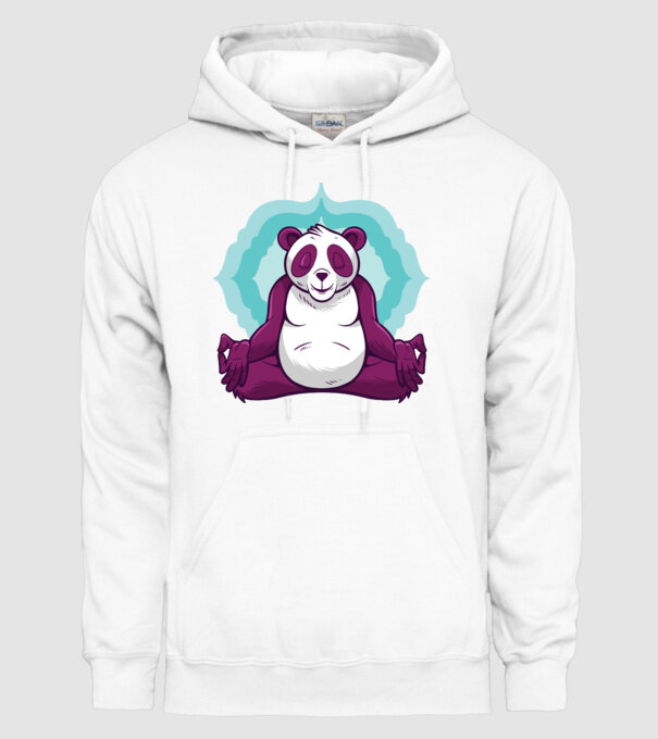 Panda Meditație model alb pe tricou