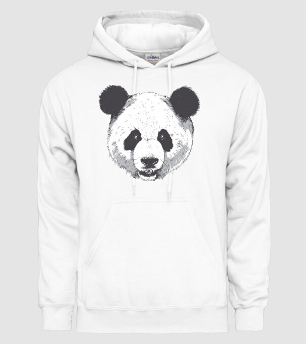 Cap de panda model alb pe tricou