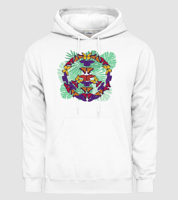 Peace tricou cu fluturi model alb pe tricou