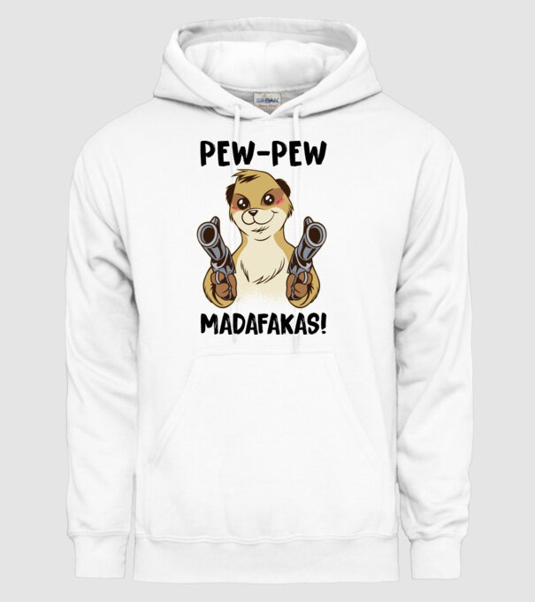Pew Pew Pew Madafakas Suricată alb model alb pe tricou