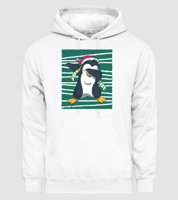 Pinguin DAB Crăciun model alb pe tricou