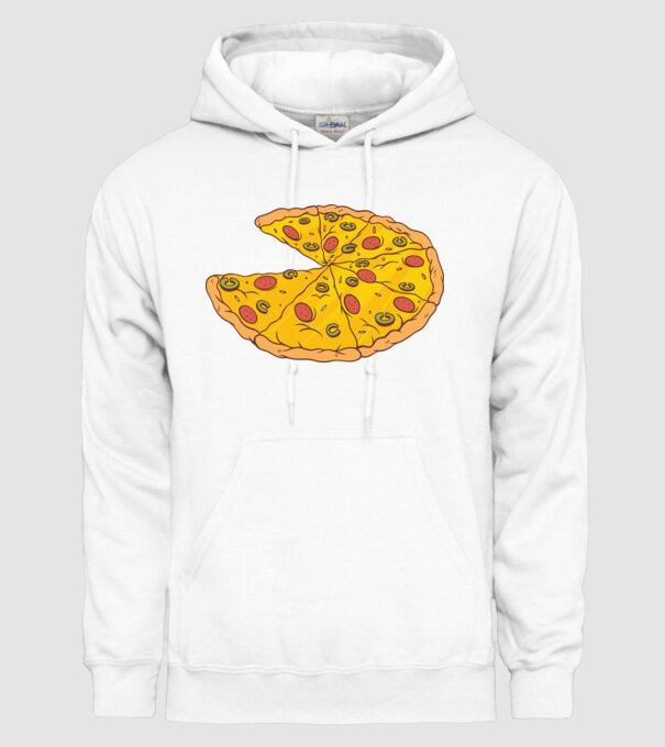 Felii de pizza Cuplu model alb pe tricou
