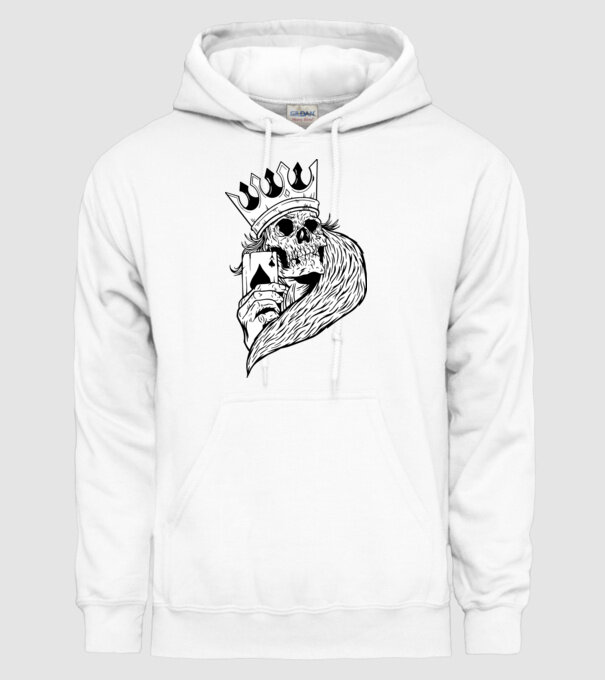 Craniu Poker model alb pe tricou