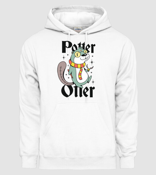 Potter Otter Vidra model alb pe tricou