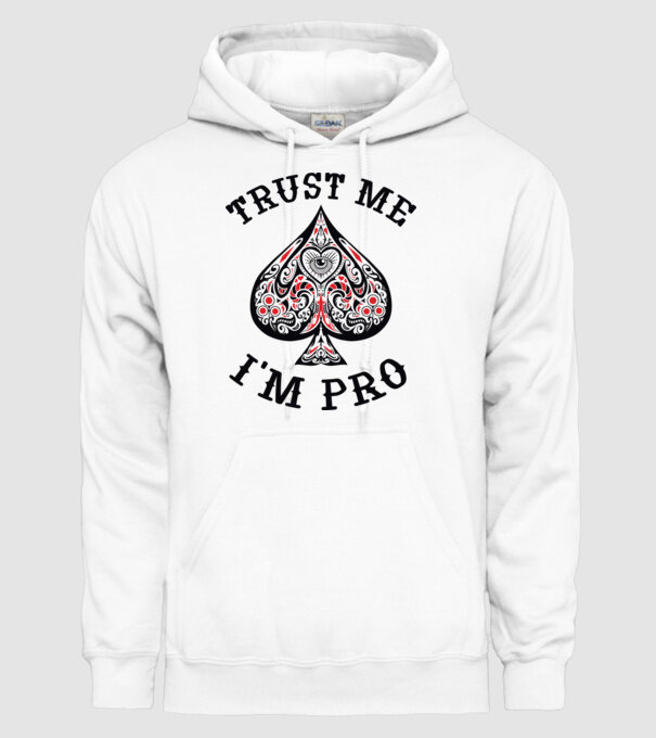 Jucător profesionist de poker model alb pe tricou