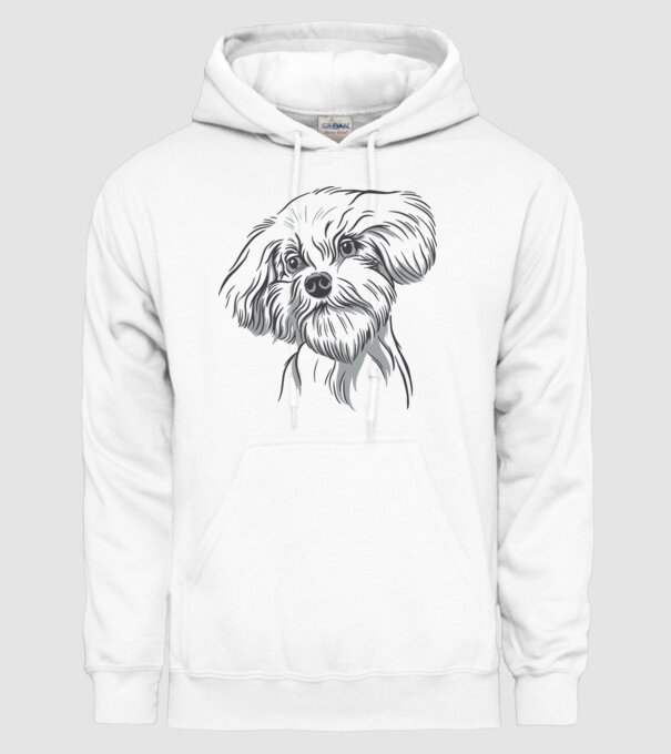 Câine Pudel model alb pe tricou