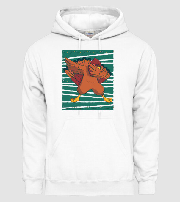 Curcan DAB Ziua Recunoștinței Thanksgiving model alb pe tricou