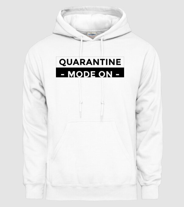 Quarantine mode on model alb pe tricou