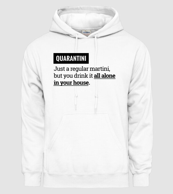 Quarantini - Martini model alb pe tricou