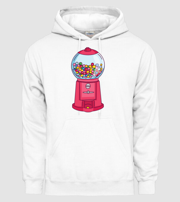 Automat Gumă de mestecat model alb pe tricou