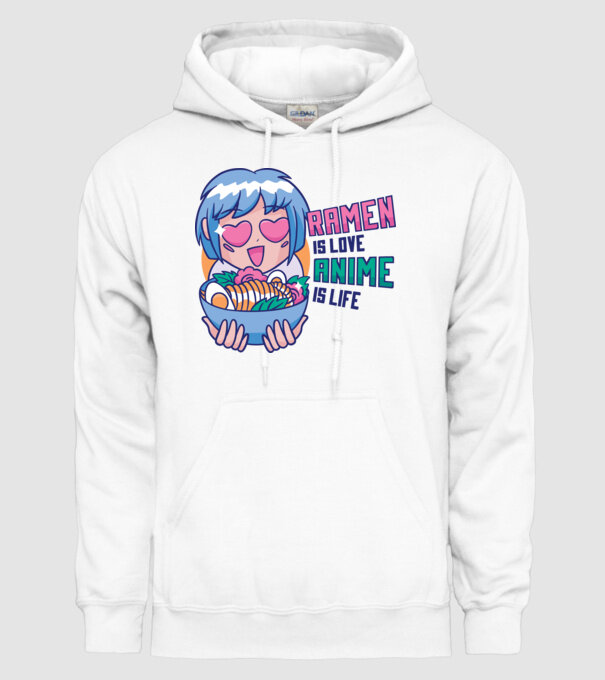 Ramen is Love Anime is Life model alb pe tricou