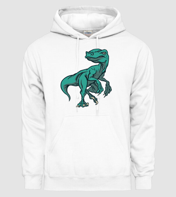 Dinozaur Raptor model alb pe tricou
