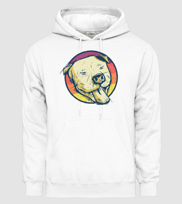 Cap Pitbull retro model alb pe tricou