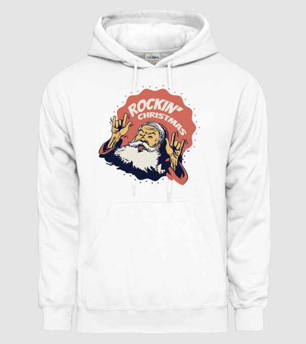 'Rockin'' Christmas Crăciun' model alb pe tricou