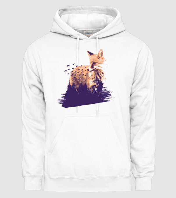 Vulpe Pădure model alb pe tricou