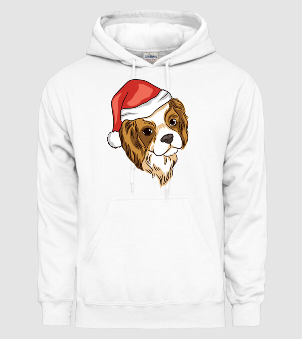 Santa Cocker Spaniel model alb pe tricou