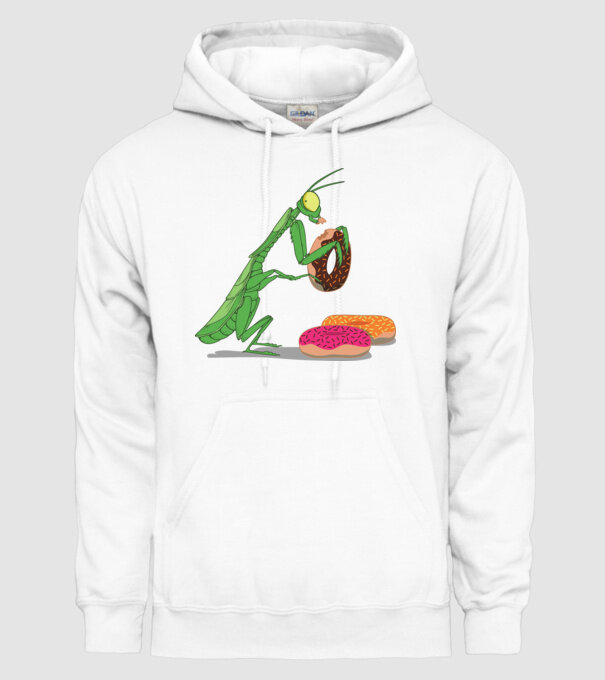 Lăcustă cu gogoașă model alb pe tricou