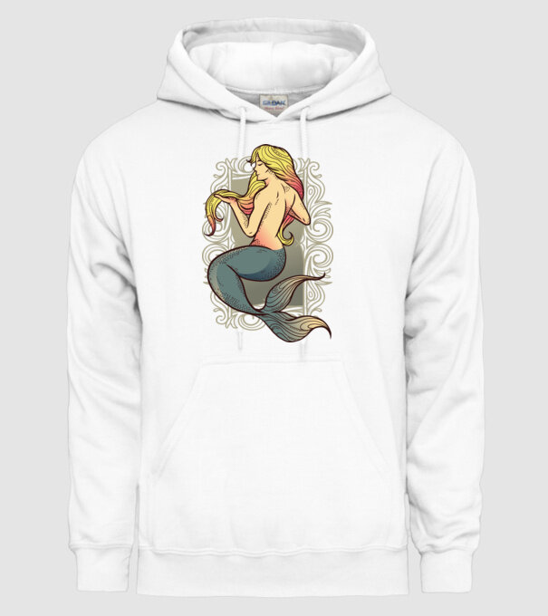 Sirenă model alb pe tricou