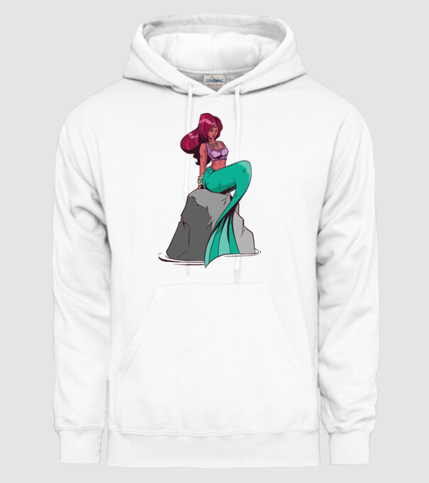 Sirenă model alb pe tricou