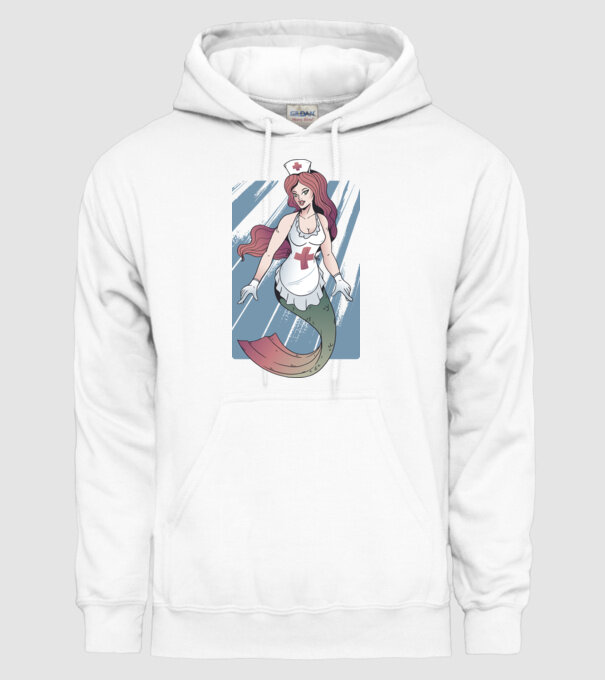 Infirmieră sirenă model alb pe tricou
