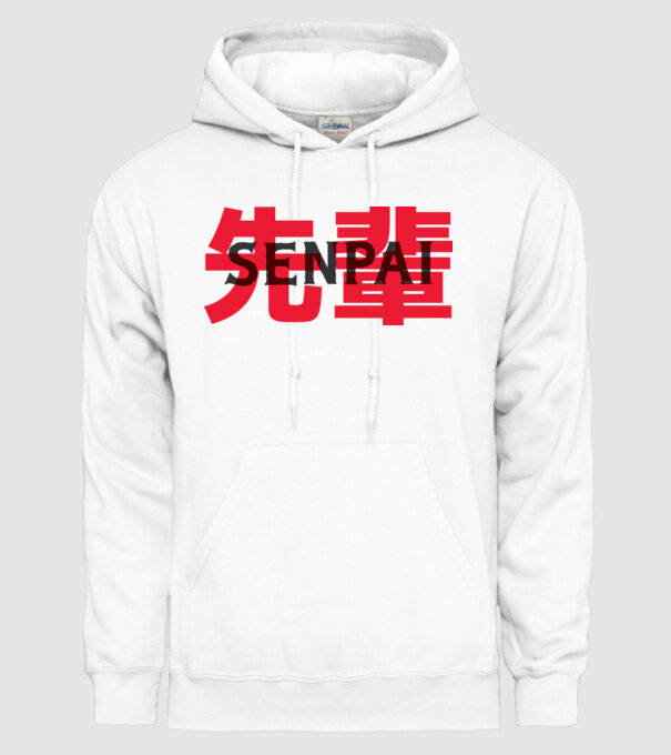 Senpai model alb pe tricou