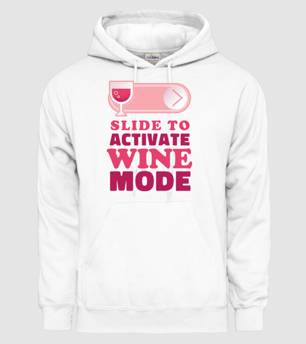 Slide To Activate Wine Mode model alb pe tricou