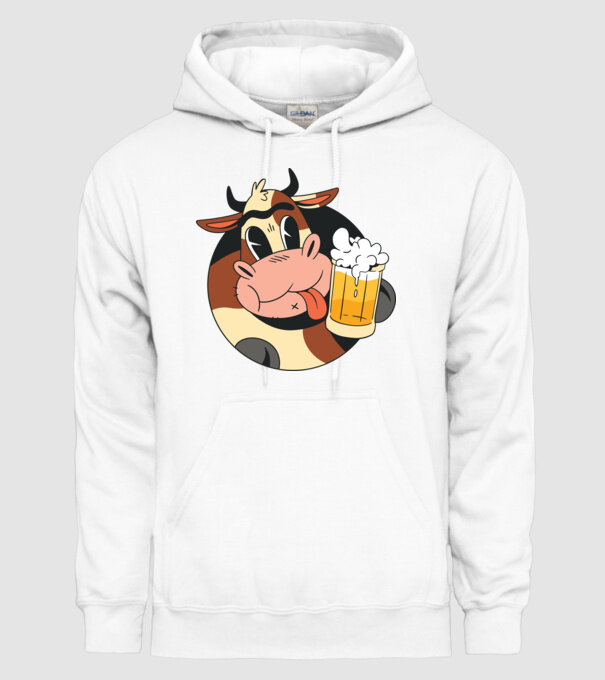 Vacă cu bere model alb pe tricou