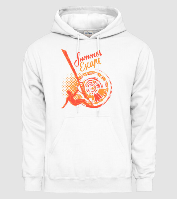 Summer Escape Surf model alb pe tricou