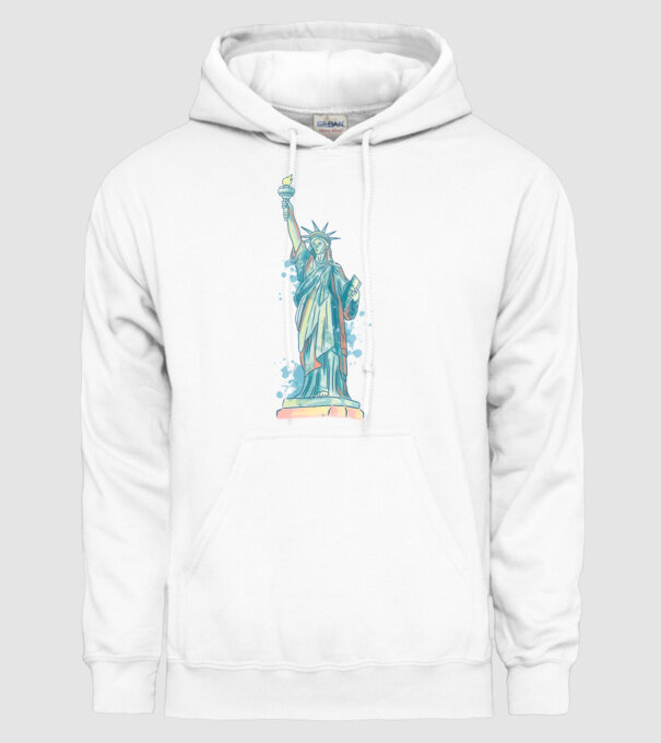 Statuia Libertății model alb pe tricou