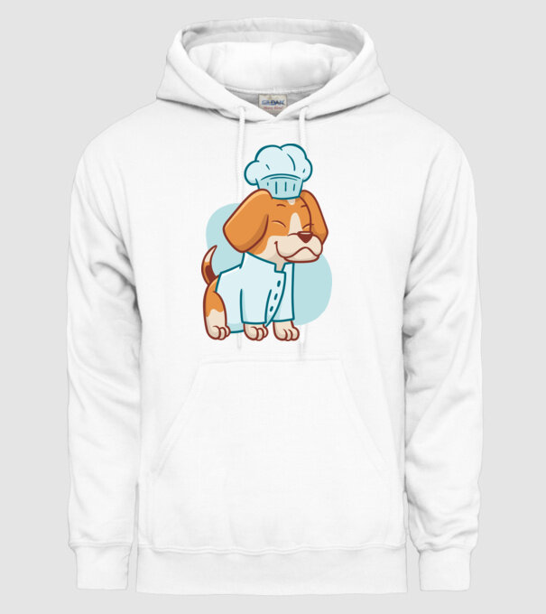 Beagle bucătar model alb pe tricou