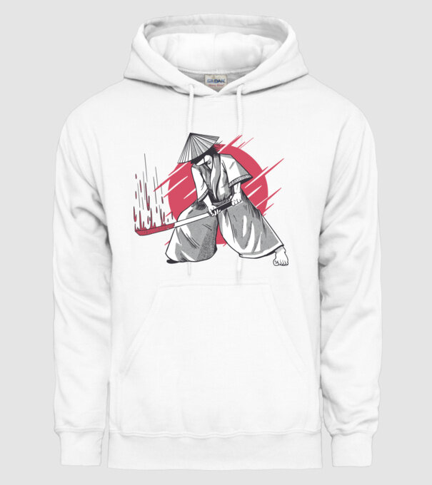 Sabie de samurai model alb pe tricou