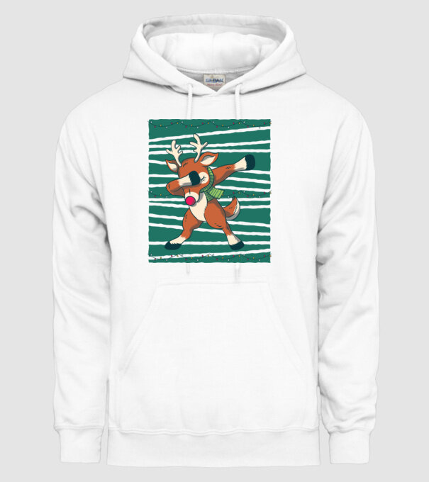 Ren DAB Crăciun model alb pe tricou