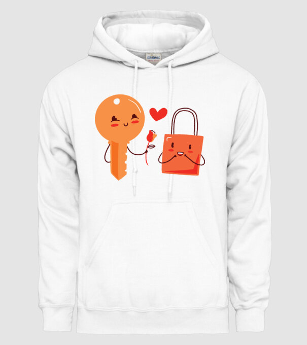 Lacăt Dragoste model alb pe tricou