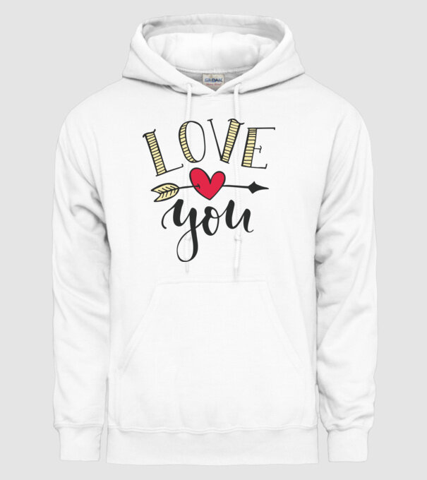 'Te iubesc tricou pentru Valentine''s Day' model alb pe tricou