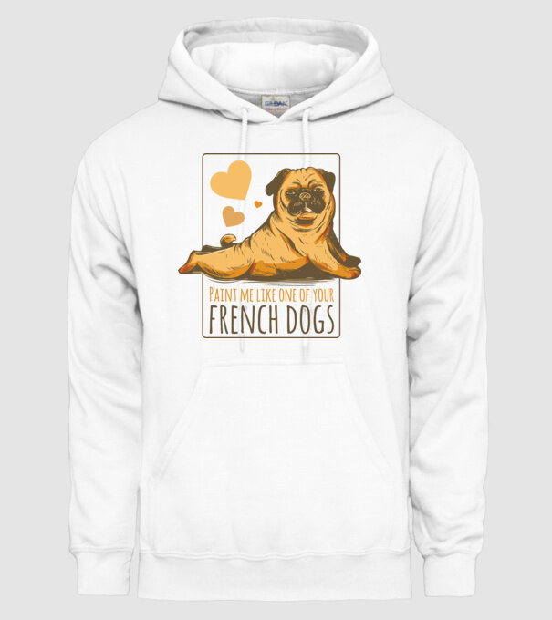 Mops sexy model alb pe tricou