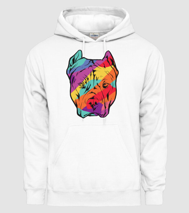 Cap colorat Pitbull model alb pe tricou